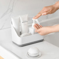 Factory manufacture various kitchen plastic sink caddy sponge holder with drain pan